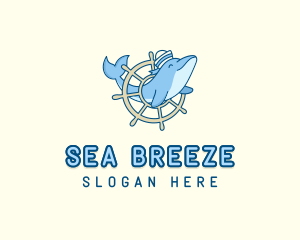 Sailor Dolphin Animal logo