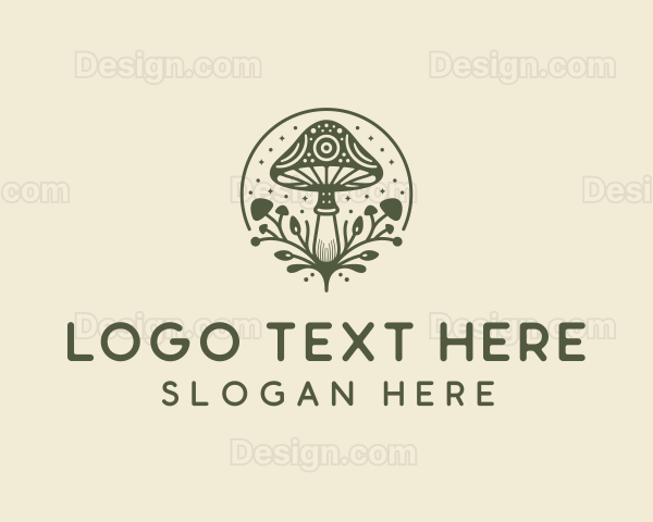 Psychedelic Mushroom Plant Logo