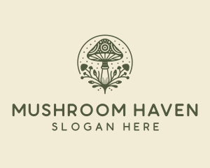 Psychedelic Mushroom Plant logo