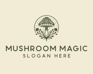 Psychedelic Mushroom Plant logo design