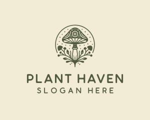 Psychedelic Mushroom Plant logo design