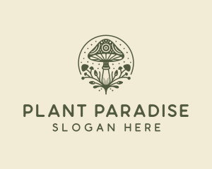 Psychedelic Mushroom Plant logo design