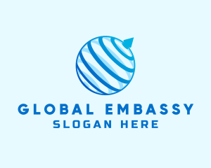 Global Sphere Arrow logo design