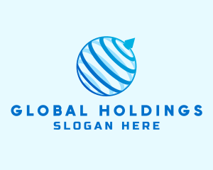 Global Sphere Arrow logo design