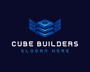 Cube Wing Tech logo design