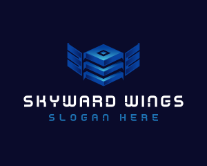 Cube Wing Tech logo design