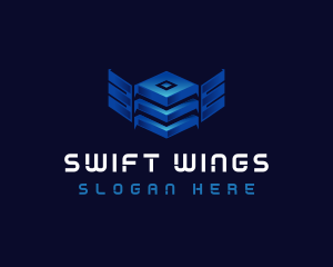 Cube Wing Tech logo design