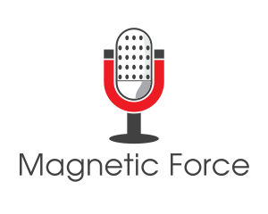 Magnet Podcast Radio Microphone logo design