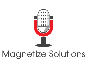 Magnet Podcast Radio Microphone logo design