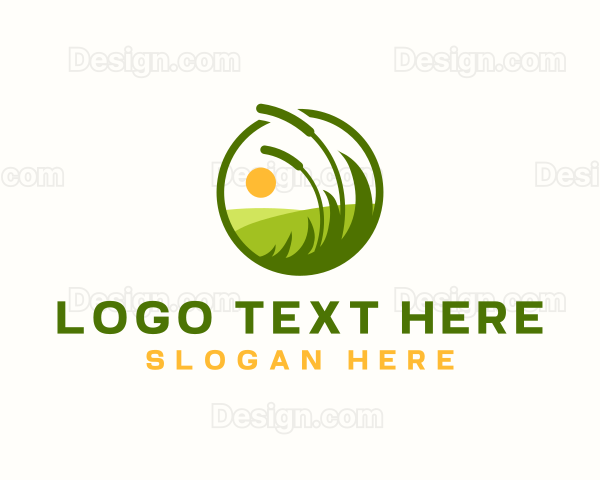 Grass Lawn Landscaping Logo