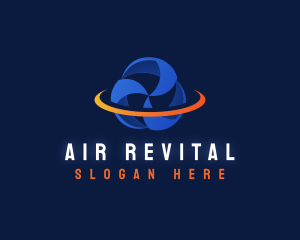 Fan Propeller Air Conditioning logo design