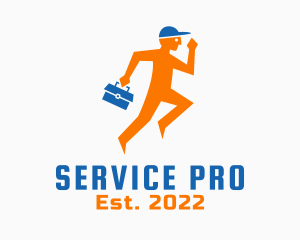 Running Mechanic Service logo design