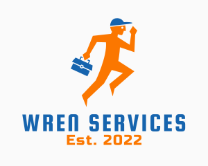 Running Mechanic Service logo design