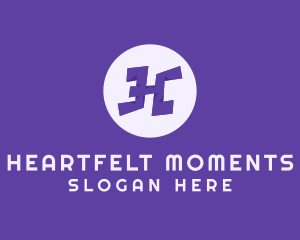 Violet Letter H logo design