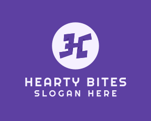 Violet Letter H logo design