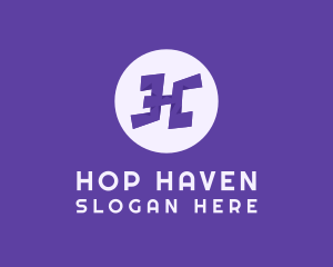 Violet Letter H logo design