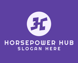 Violet Letter H logo design