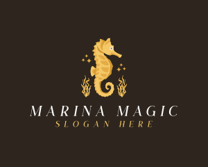 Seahorse Aquarium Animal logo design