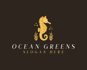 Seahorse Aquarium Animal logo design