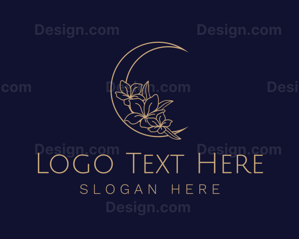 Elegant Floral Moon Logo