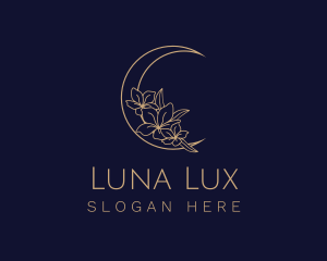 Elegant Floral Moon  logo design