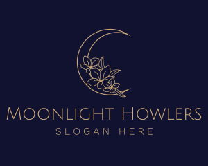 Elegant Floral Moon  logo design