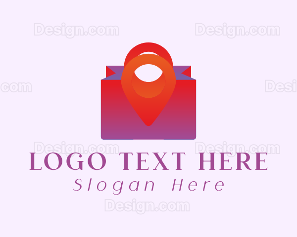 Shopping Bag Location Pin Logo