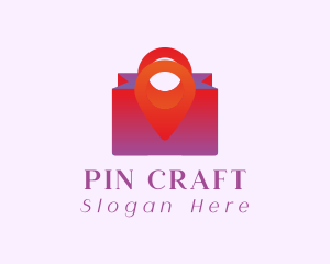 Shopping Bag Location Pin logo design