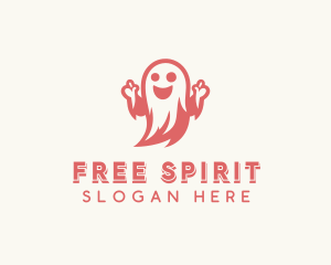 Scary Halloween Ghost logo design