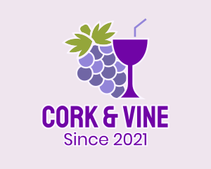 Cocktail Grape Drink logo design