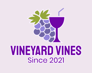 Cocktail Grape Drink logo design