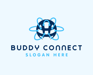 Tech Network Globe Connection logo design