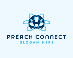 Tech Network Globe Connection logo design