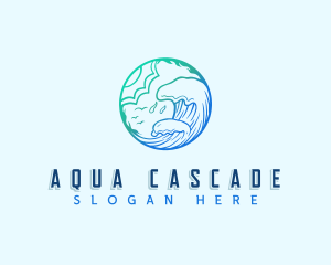 Ocean Wave Surf logo design