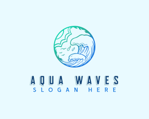 Ocean Wave Surf logo design