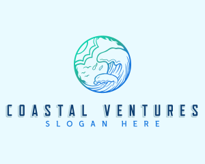 Ocean Wave Surf logo design