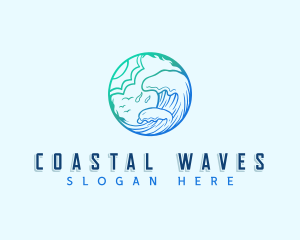 Ocean Wave Surf logo design