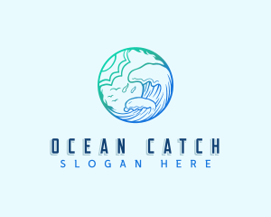 Ocean Wave Surf logo design