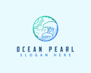 Ocean Wave Surf logo design