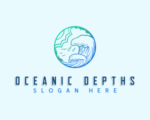 Ocean Wave Surf logo design