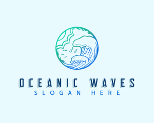 Ocean Wave Surf logo design