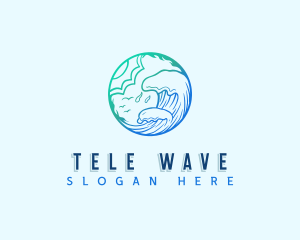 Ocean Wave Surf logo design