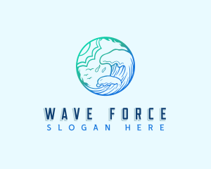 Ocean Wave Surf logo design