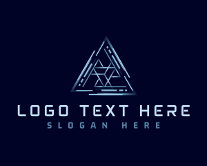 Futuristic Tech Pyramid logo