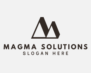 Mountain Triangle Letter M logo design