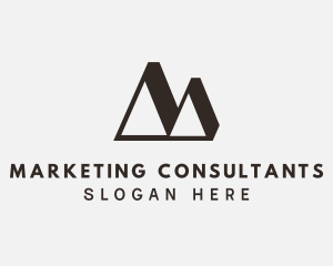 Mountain Triangle Letter M logo design