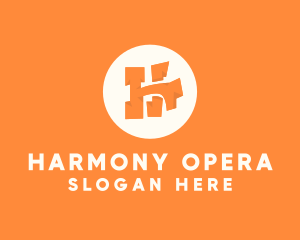 Orange Letter H logo design