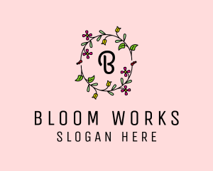 Floral Wreath Beauty logo design