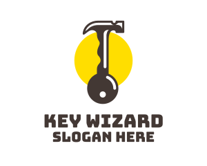 Hammer Key Locksmith logo design