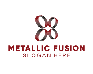 Metallic Flower Rings logo design